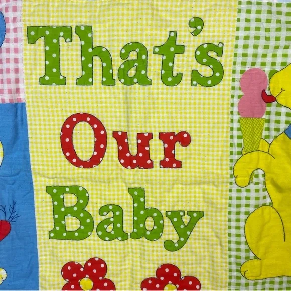 Handmade Baby Quilt Crib Blanket Bright Color Animal Patchwork 41"X34"‎ - Picture 7 of 11